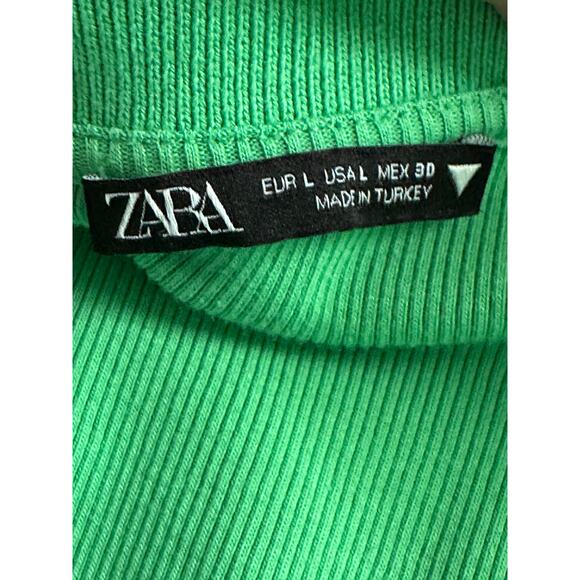 Zara lime green short sleeve mini dress size Large - Picture 3 of 11